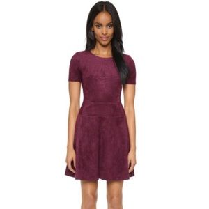 BCBGMAXAZRIA Burgundy faux suede dress